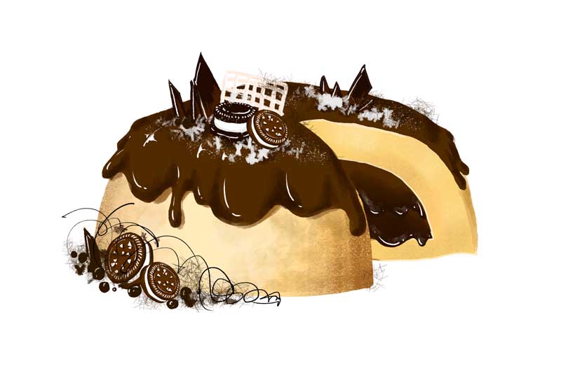 طرح کلیپ آرت کیک شکلاتی
