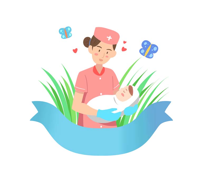 وکتور مفهومی لایه باز با طرح پرستار و کودک
