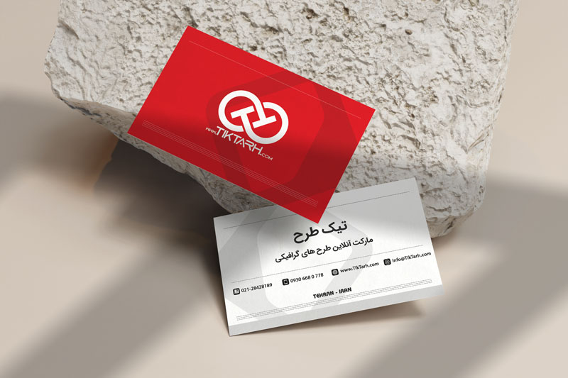 دانلود موکاپ کارت ویزیت کنار سنگ تزئینی