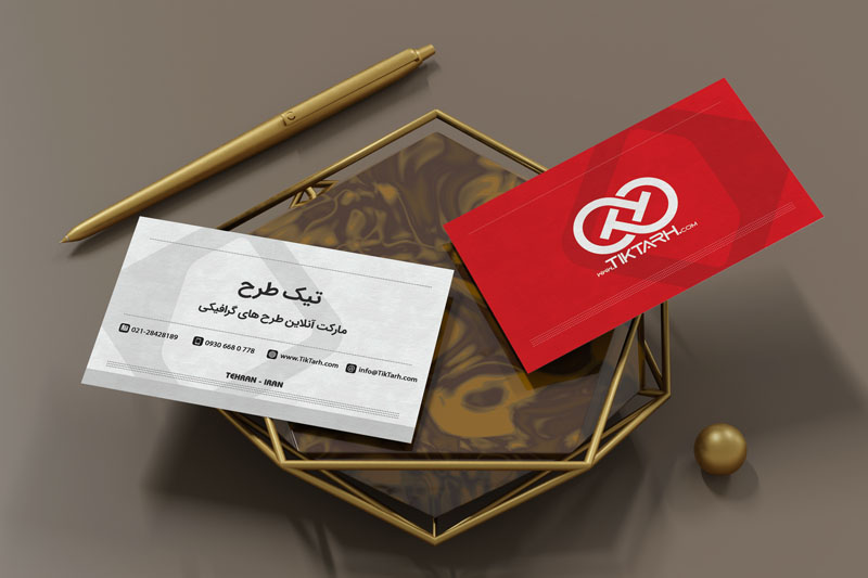 موکاپ کارت ویزیت روی میز فانتزی