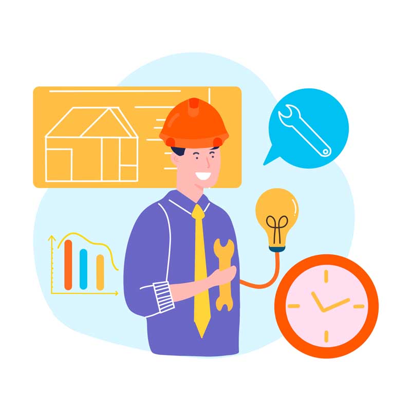 وکتور مفهومی لایه باز با طرح مهندس برق