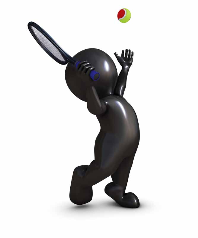 عکس باکیفیت سه بعدی آدمک تنیسور