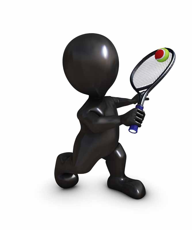 عکس با کیفیت سه بعدی آدمک تنیسور