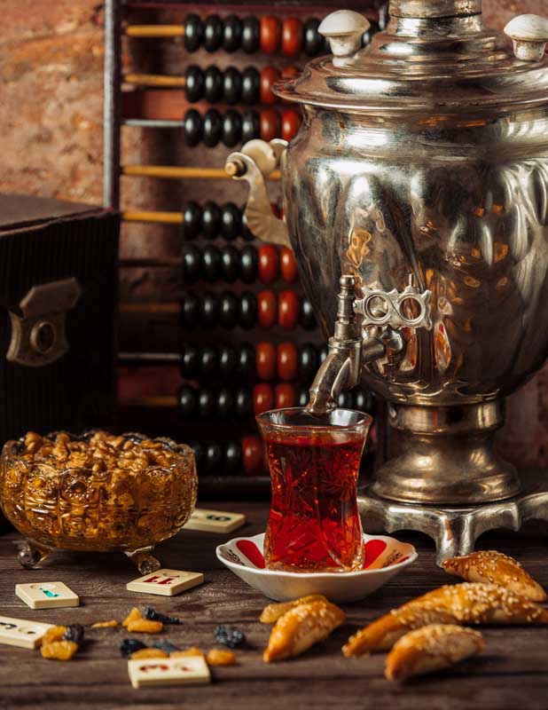 عکس سماور و فنجان چای