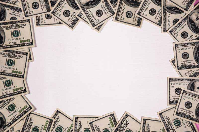 دانلود تصویر پس زمینه با حاشیه اسکناس های 100 دلاری