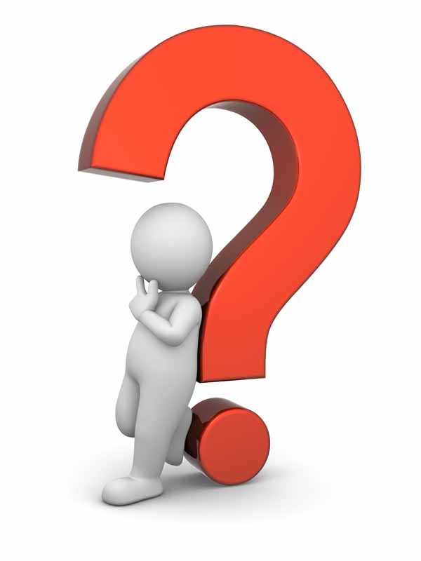 عکس آدمک تکیه داده به علامت سوال