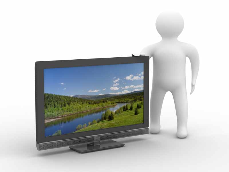 عکس آدمک کنار تلویزیون