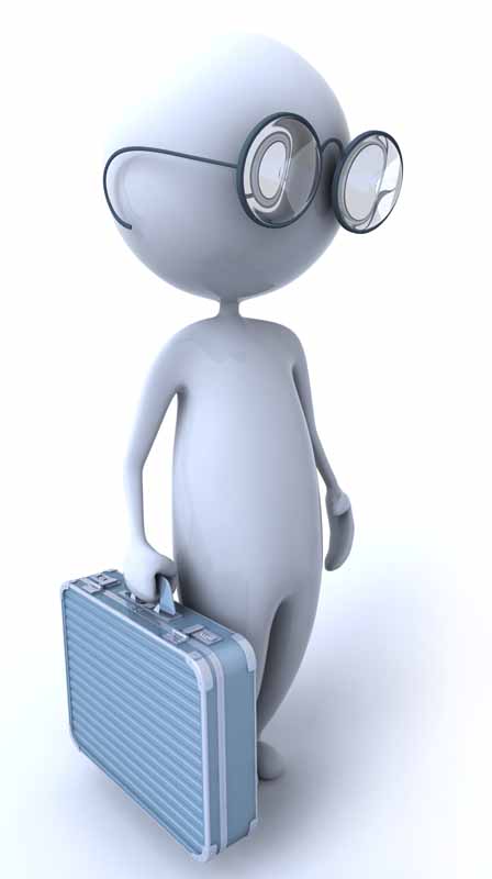 عکس آدمک عینکی کیف به دست