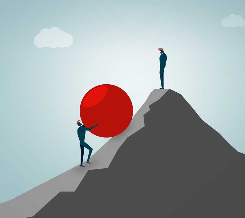 عکس تلاش برای رسیدن به قله موفقیت