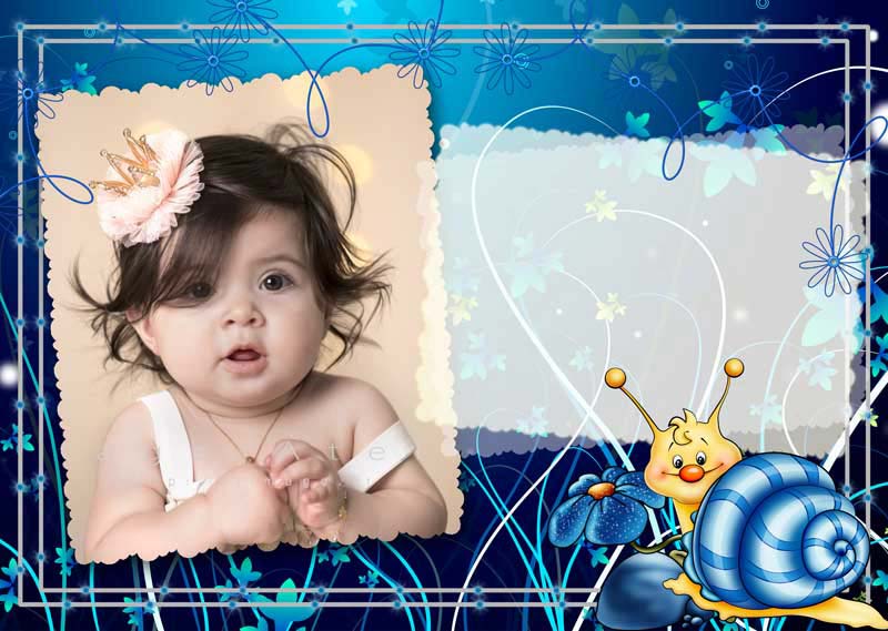 قاب عکس لایه باز کودکانه با طرح حلزون