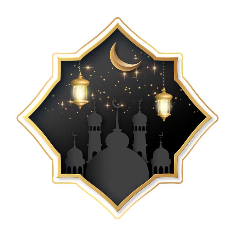 دانلود طرح کلیپ آرت مسجد و ماه داخل شمسه