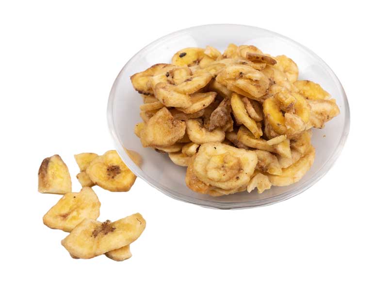طرح موز خشک داخل بشقاب شیشه ای