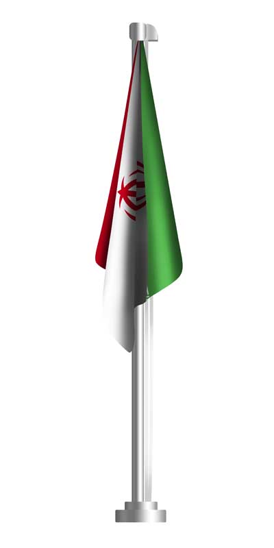 دانلود طرح لایه باز پرچم ایران روی میله