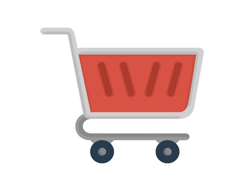 طرح کلیپ آرت چرخ خرید قرمز