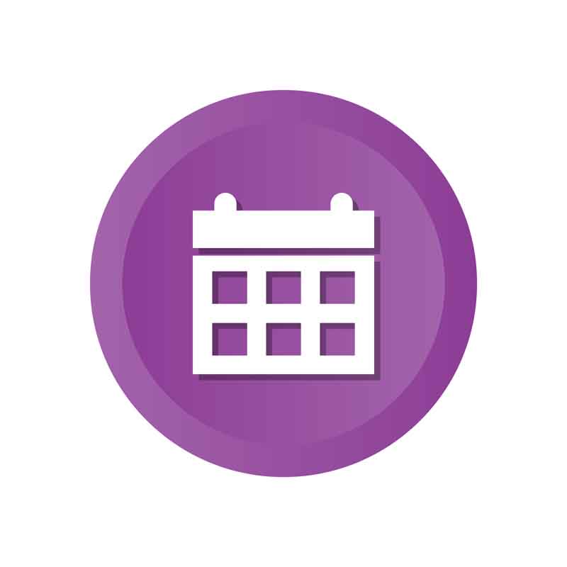 طرح آیکون تقویم بنفش