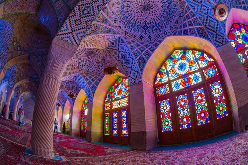 عکس باکیفیت نمای درون مسجد نصیر الملک