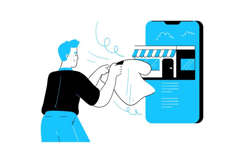 دانلود وکتور مفهومی خرید اینترنتی لباس