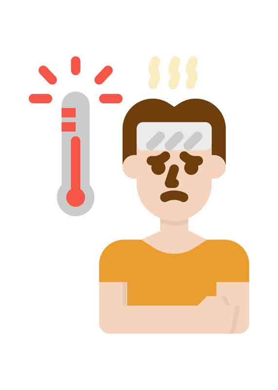 دانلود وکتور مفهومی مریض تب بالا