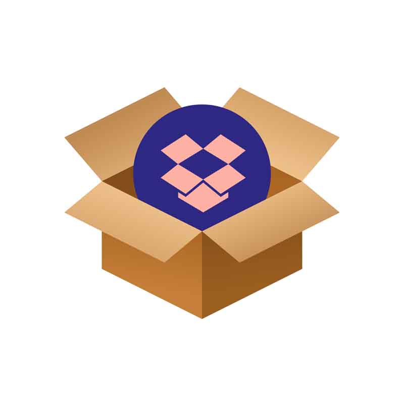 دانلود طرح آیکون دراپ باکس در جعبه