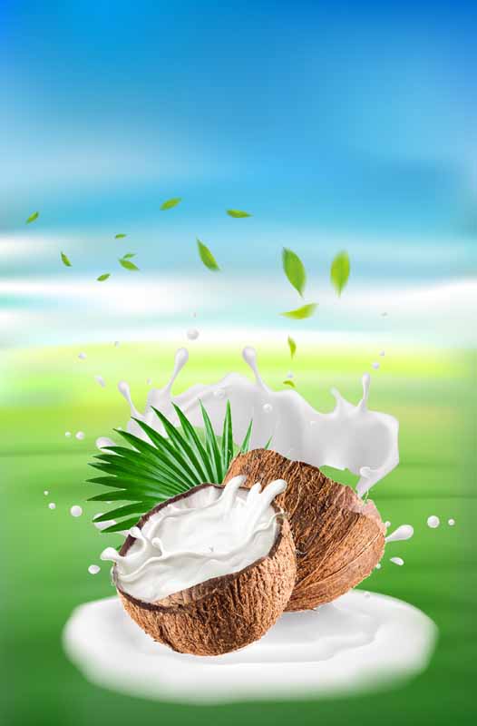 دانلود طرح پس زمینه آب نارگیل در طبیعت