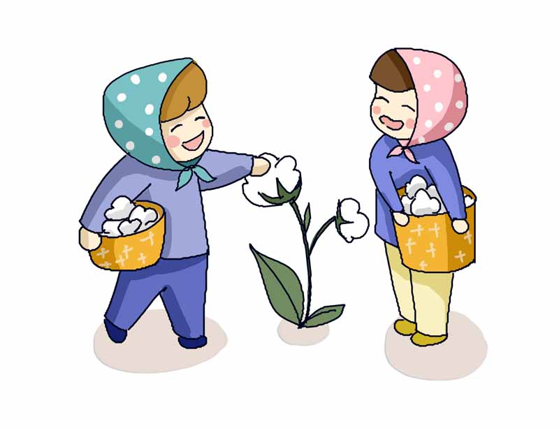 طرح لایه باز کلیپ آرت دو دختر پنبه چین