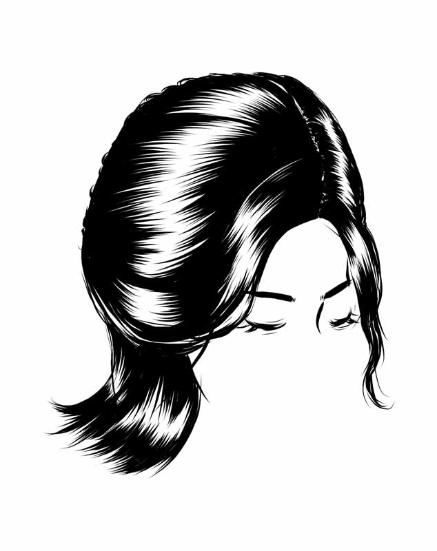 طرح لایه باز کلیپ آرت موی زنانه