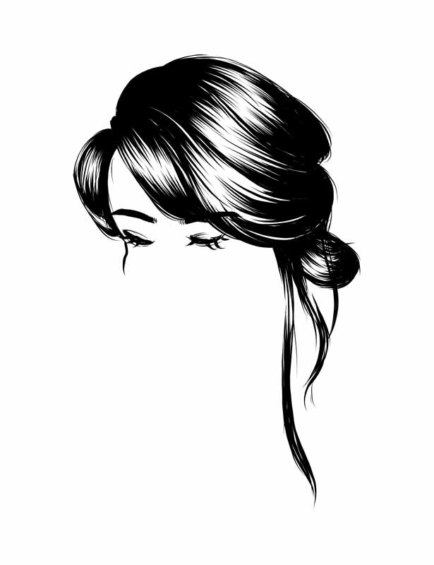 طرح لایه باز کلیپ آرت مدل موی ساده