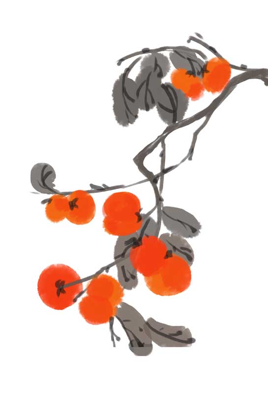 طرح لایه باز کلیپ آرت نقاشی خرمالو