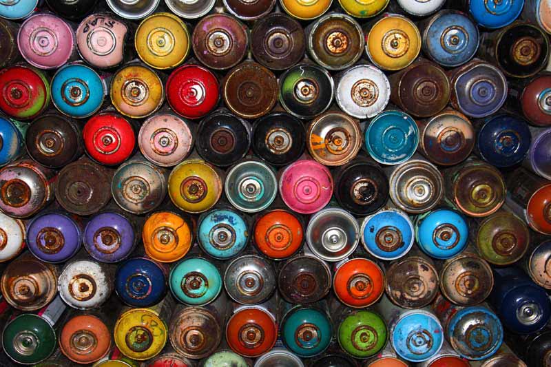 دانلود تصویر با کیفیت اسپری های رنگ از نمای بالا