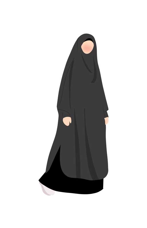 طرح لایه باز کلیپ آرت زن با حجاب