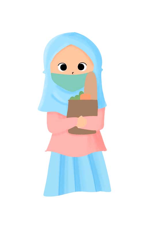 طرح لایه باز کلیپ آرت دخترک باحجاب و خرید
