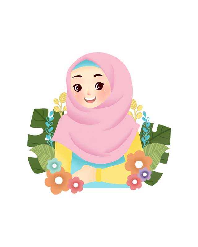 طرح لایه باز کلیپ آرت دختر جوان با حجاب