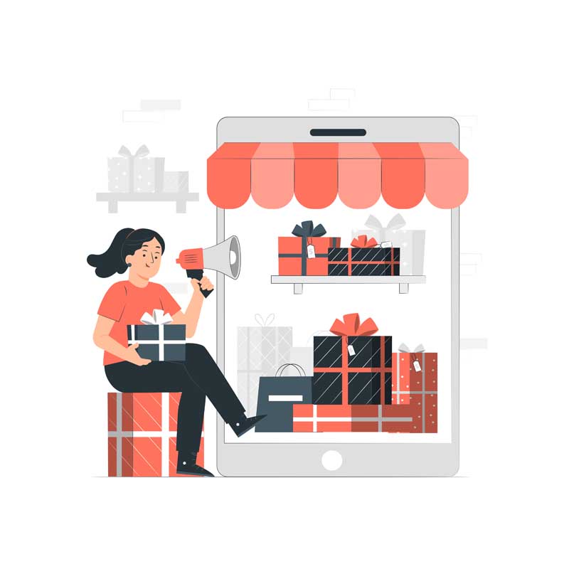 دانلود وکتور مفهومی تبلیغ فروش اینترنتی