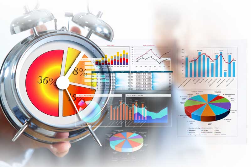 عکس ساعت و نمودار های بازار مالی
