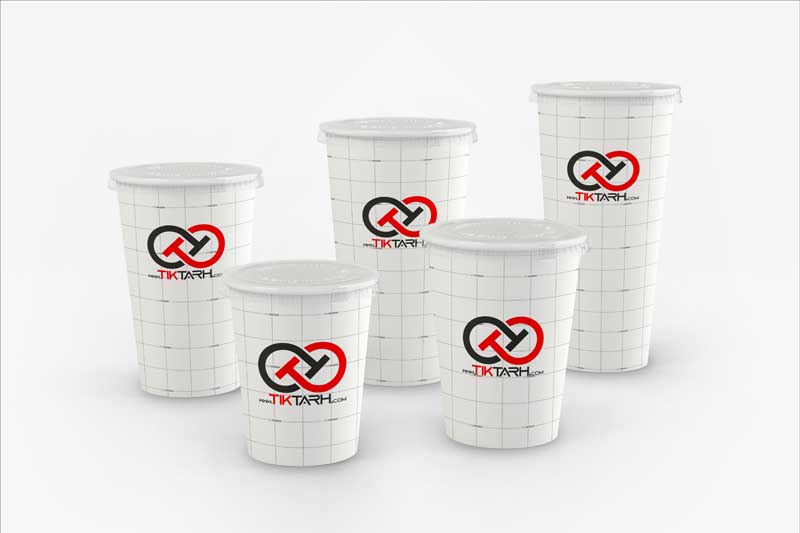 طرح لایه باز موکاپ مدل های لیوان پلاستیکی