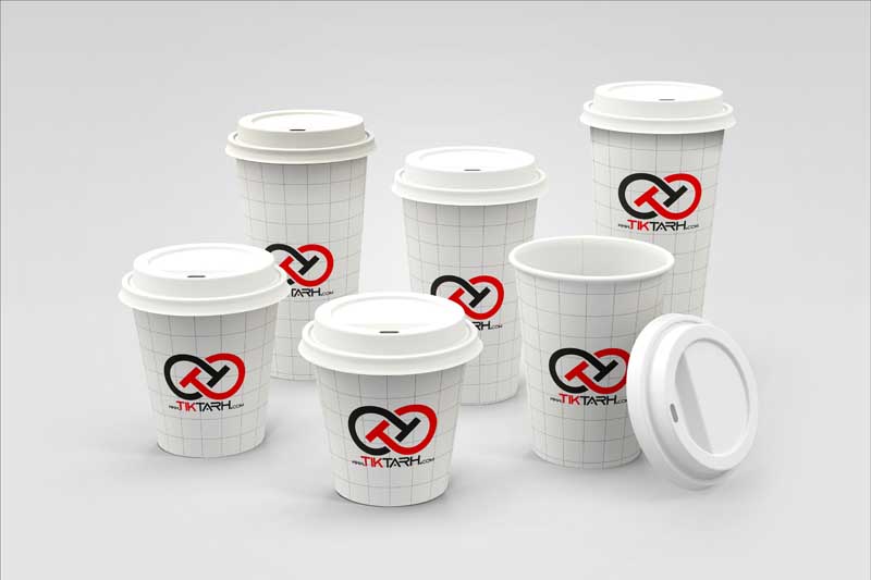 طرح لایه باز موکاپ انواع لیوان کاغذی