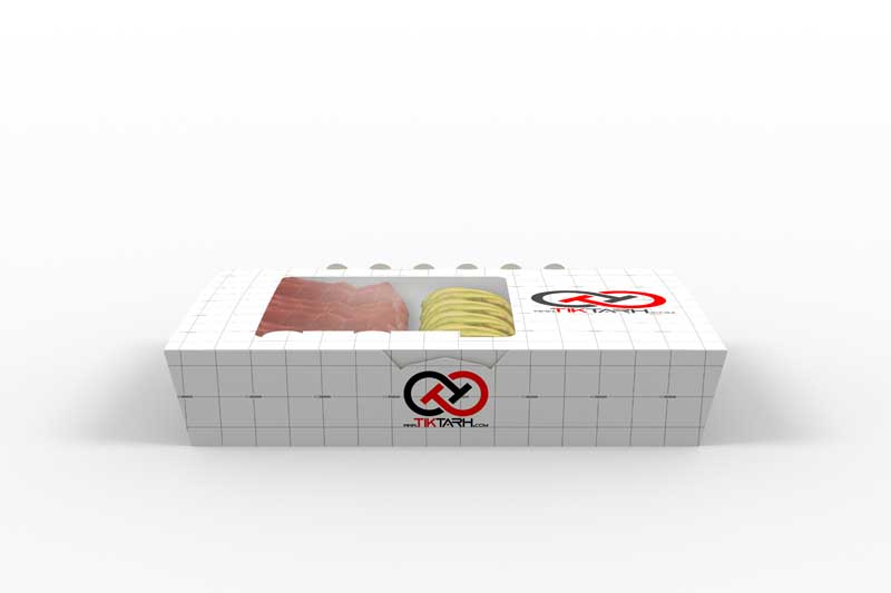 طرح موکاپ جعبه شکلات با در تلقی