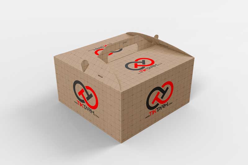 طرح موکاپ جعبه دسته دار ساندویچ