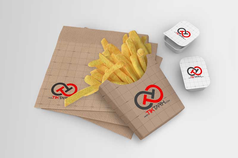 طرح موکاپ جعبه اسنک مقوایی