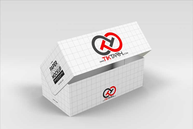 طرح موکاپ جعبه درباز مستطیلی