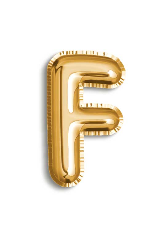 طرح کلیپ آرت بادکنک حرف F