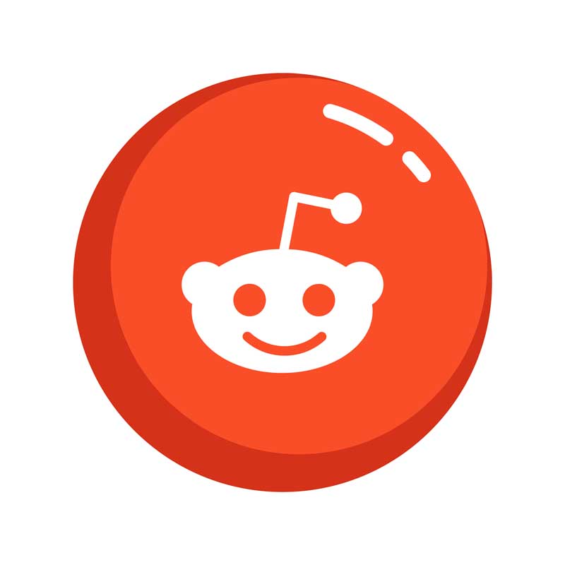 طرح با کیفیت آیکون ردیت نارنجی