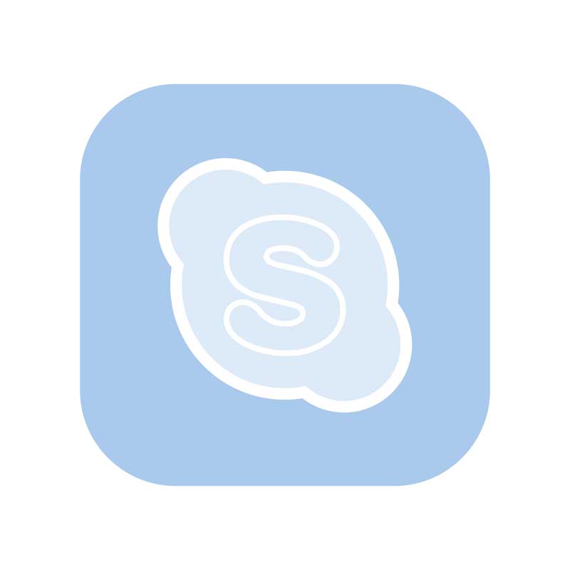 طرح با کیفیت آیکون اسکایپ آبی روشن