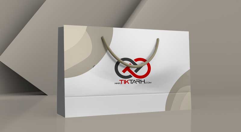 طرح موکاپ کیسه خرید دسته دار بزرگ