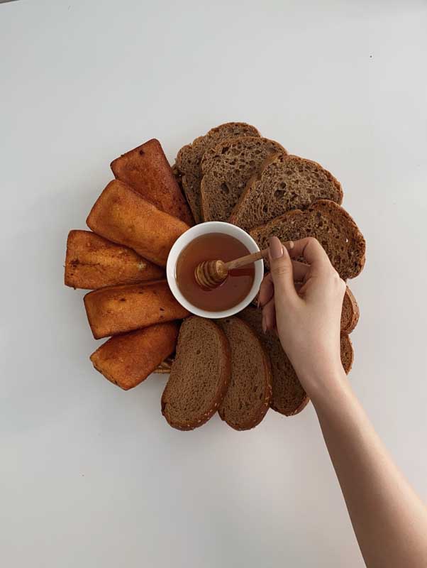 دانلود عکس گرافیکی نان تست و عسل