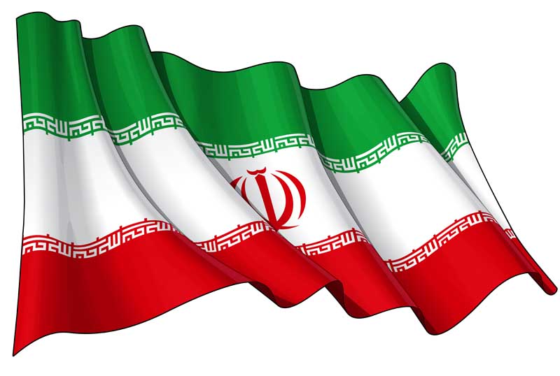 تصویر با کیفیت پرچم ایران چین خورده