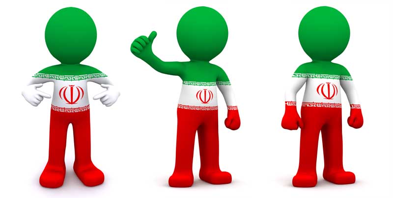 تصویر با کیفیت آدمک ها به شکل پرچم ایران
