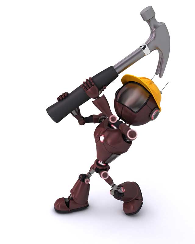 عکس با کیفیت ربات با چکش