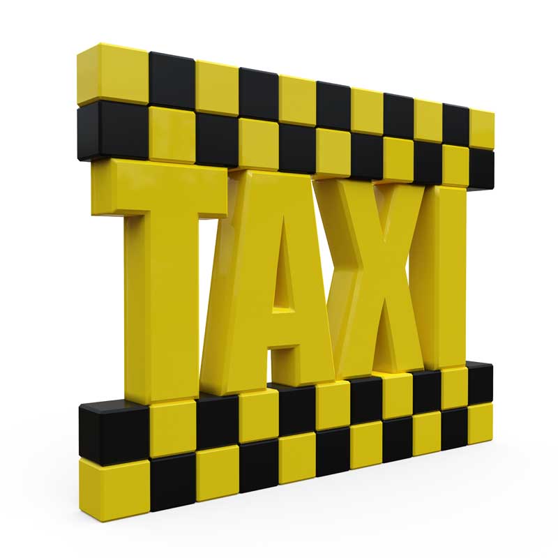 تصویر باکیفیت تابلو تاکسی زرد و مشکی