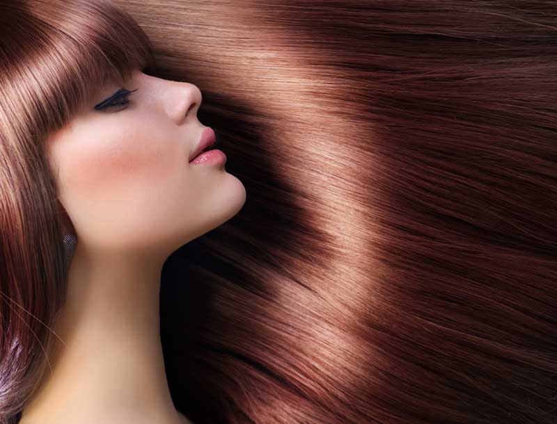 عکس گرافیکی آرایش صورت با موی قهوه ای